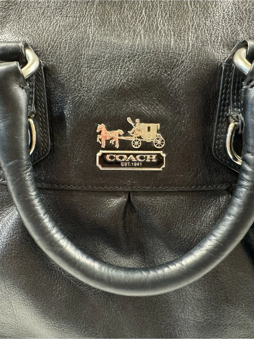 Coach Madison Large Sabrina 12949 Black Leather Satchel Y2K + Dust Bag
